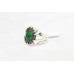 Men's Ring Engraved 925 Sterling Silver marcasite green zircon stone P 431
